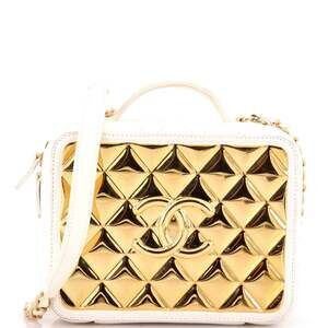 Chanel Golden Plate Vanity Case Quilted #241231C42B